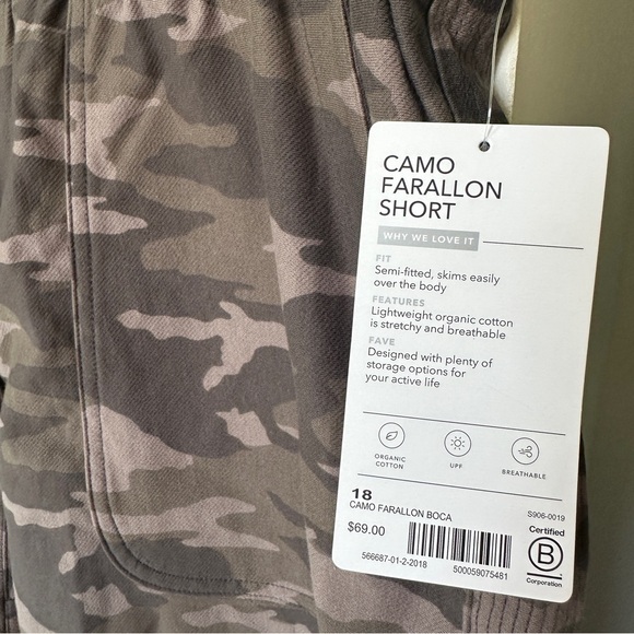 NWT‎ Athleta Camo Farallon Shorts Size 18 #2 - Picture 6 of 7